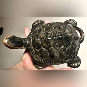 Vintage Very Rare Realistic Ceramic Turtle Made in Japan